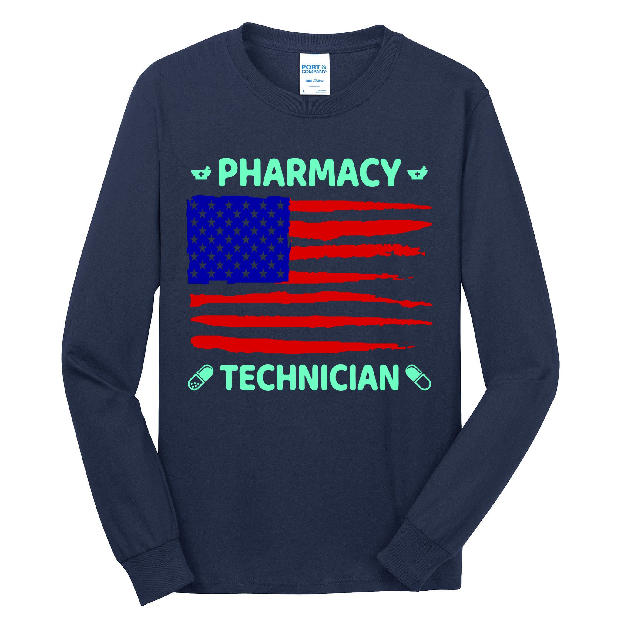 American Pharmacy Technician Tall Long Sleeve T-Shirt
