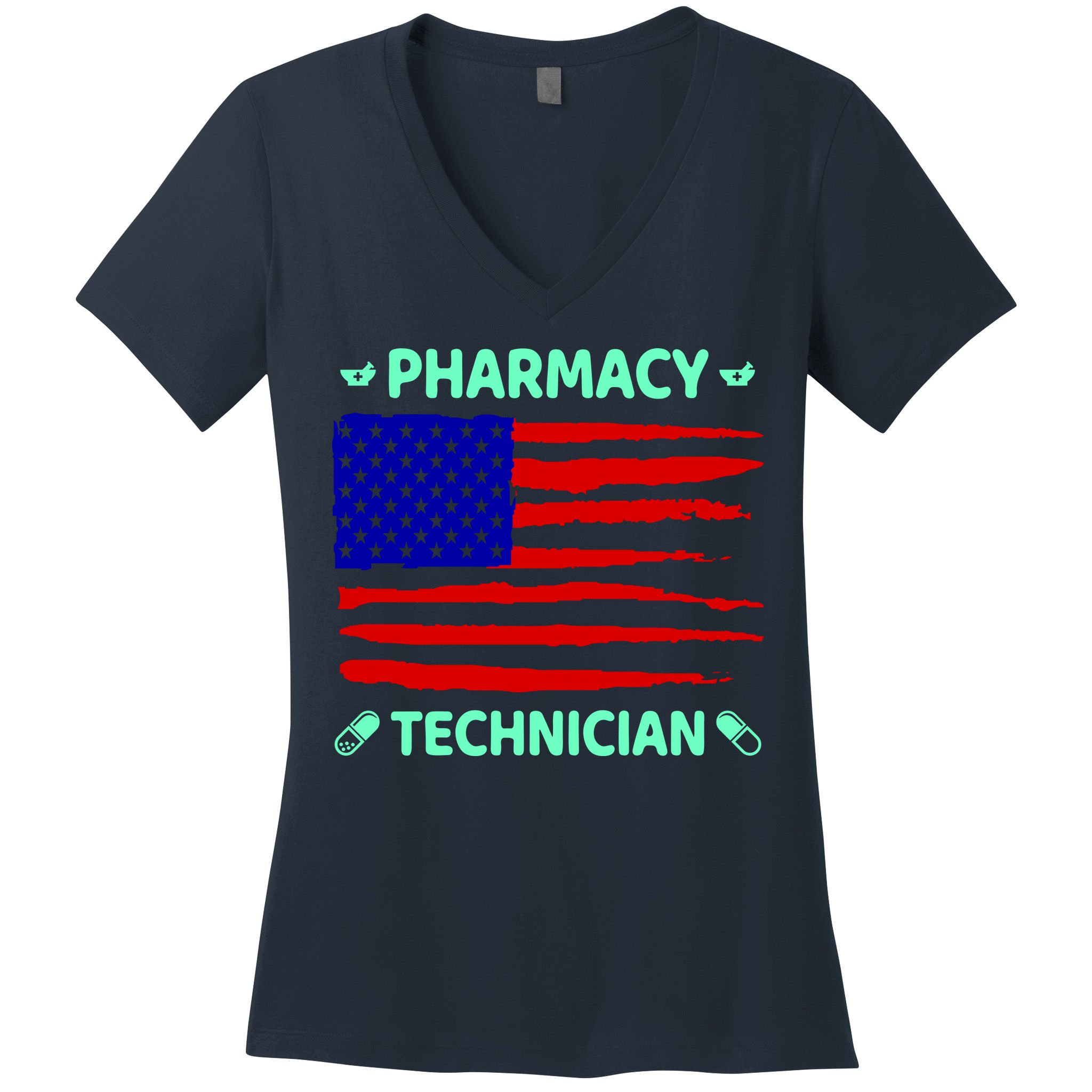 American Pharmacy Technician Women's V-Neck T-Shirt