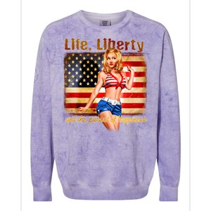 American Pinup Girl - Life Liberty And The Pursuit Of Happiness Colorblast Crewneck Sweatshirt