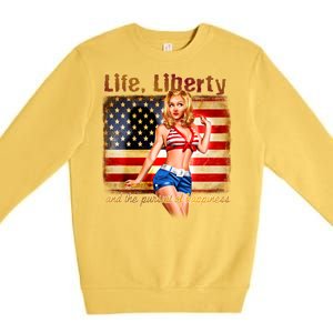 American Pinup Girl - Life Liberty And The Pursuit Of Happiness Premium Crewneck Sweatshirt