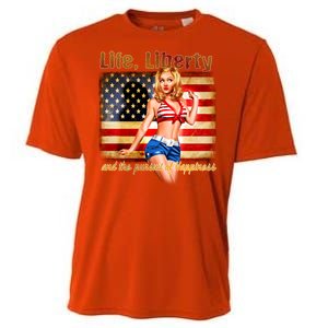 American Pinup Girl - Life Liberty And The Pursuit Of Happiness Cooling Performance Crew T-Shirt