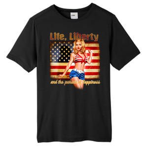 American Pinup Girl - Life Liberty And The Pursuit Of Happiness Tall Fusion ChromaSoft Performance T-Shirt