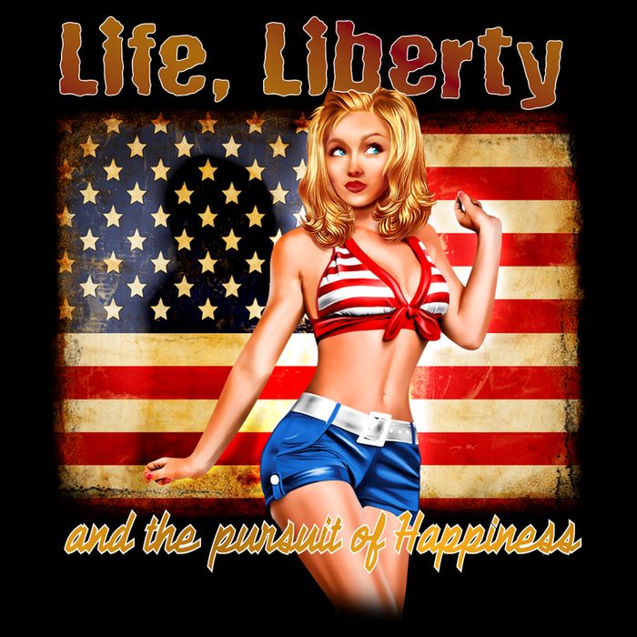 American Pinup Girl - Life Liberty And The Pursuit Of Happiness Bucket Hat