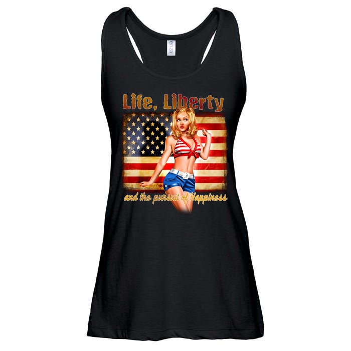 American Pinup Girl - Life Liberty And The Pursuit Of Happiness Ladies Essential Flowy Tank