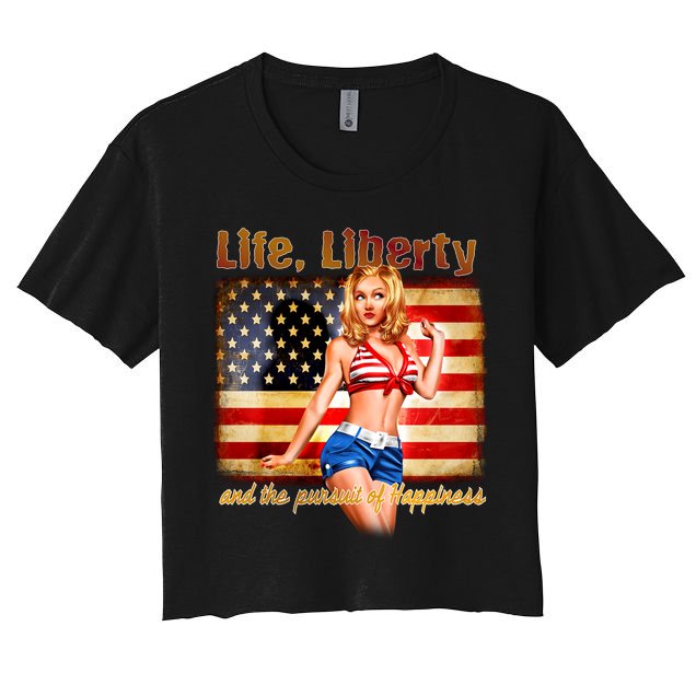 American Pinup Girl - Life Liberty And The Pursuit Of Happiness Crop Top