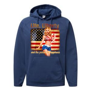 American Pinup Girl - Life Liberty And The Pursuit Of Happiness Performance Fleece Hoodie