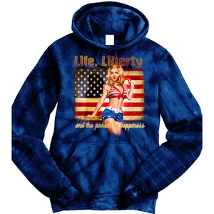 American Pinup Girl - Life Liberty And The Pursuit Of Happiness Tie Dye Hoodie