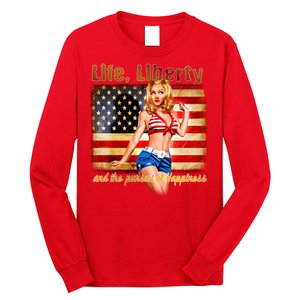 American Pinup Girl - Life Liberty And The Pursuit Of Happiness Long Sleeve Shirt