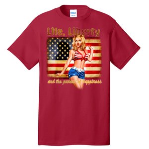 American Pinup Girl - Life Liberty And The Pursuit Of Happiness Tall T-Shirt