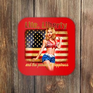 American Pinup Girl - Life Liberty And The Pursuit Of Happiness Coaster