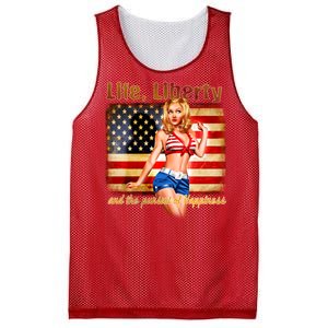 American Pinup Girl - Life Liberty And The Pursuit Of Happiness Mesh Reversible Basketball Jersey Tank