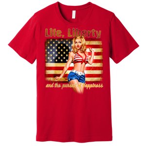 American Pinup Girl - Life Liberty And The Pursuit Of Happiness Premium T-Shirt