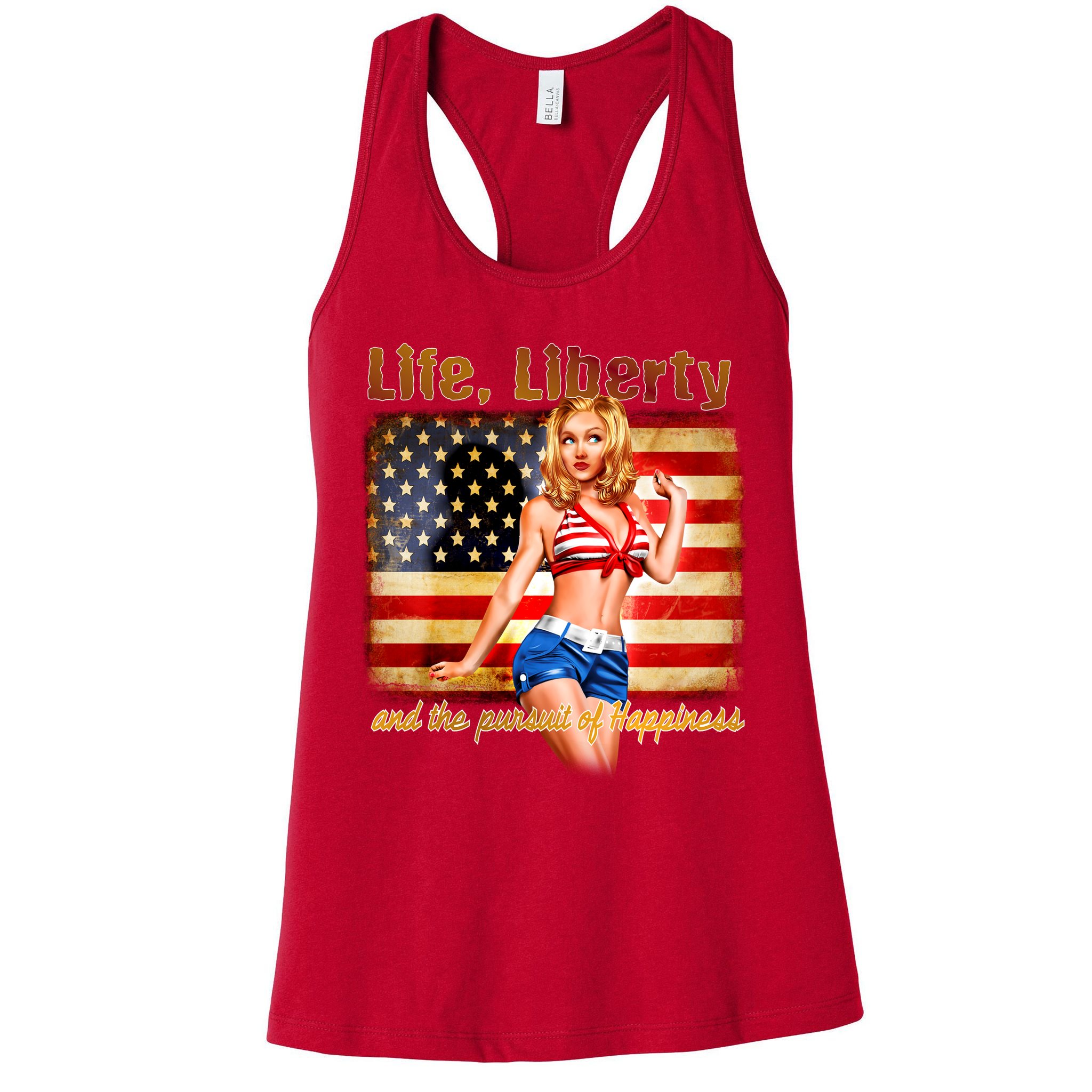 American Pinup Girl - Life Liberty And The Pursuit Of Happiness Womens Tank Top