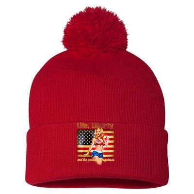 American Pinup Girl - Life Liberty And The Pursuit Of Happiness Pom Pom 12in Knit Beanie
