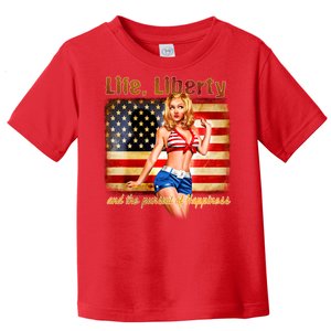 American Pinup Girl - Life Liberty And The Pursuit Of Happiness Toddler T-Shirt