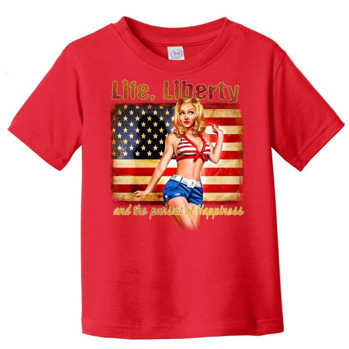 American Pinup Girl - Life Liberty And The Pursuit Of Happiness Toddler T-Shirt