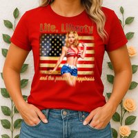 American Pinup Girl - Life Liberty And The Pursuit Of Happiness Womens T-Shirt