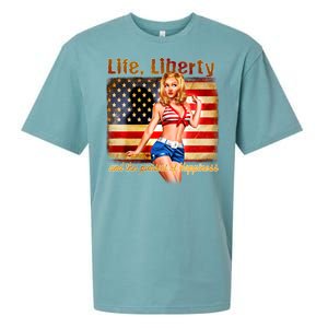 American Pinup Girl - Life Liberty And The Pursuit Of Happiness Sueded Cloud Jersey T-Shirt