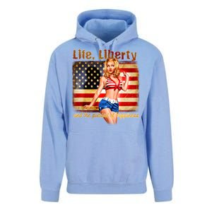 American Pinup Girl - Life Liberty And The Pursuit Of Happiness Unisex Surf Hoodie