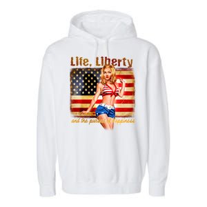 American Pinup Girl - Life Liberty And The Pursuit Of Happiness Garment-Dyed Fleece Hoodie