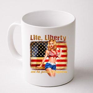 American Pinup Girl - Life Liberty And The Pursuit Of Happiness Coffee Mug