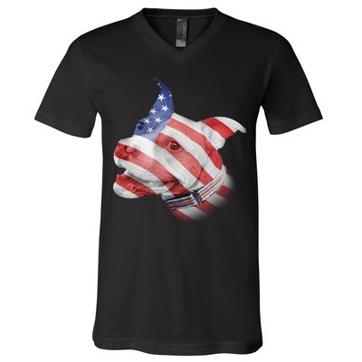 American Pitbull V-Neck T-Shirt
