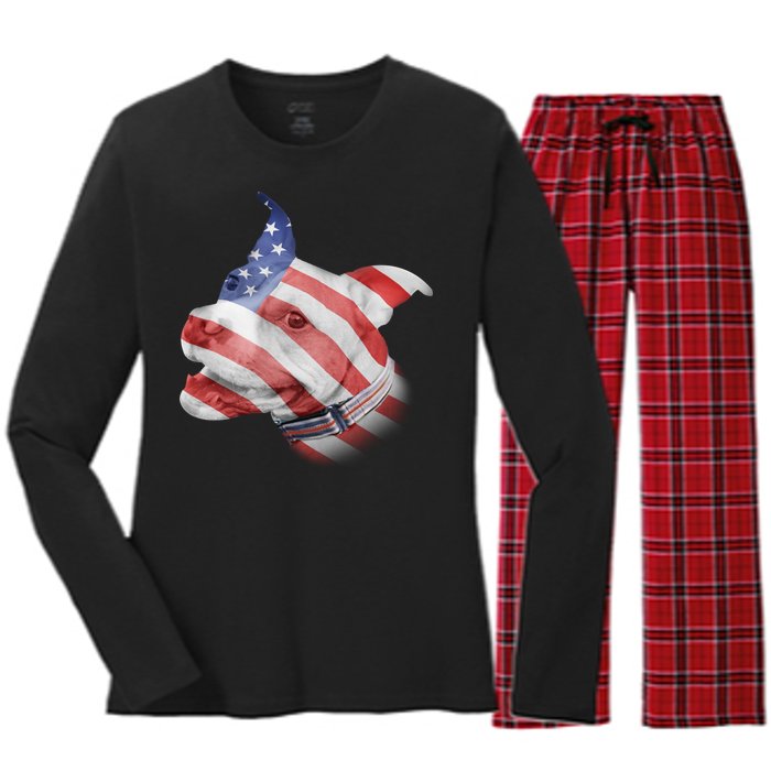 American Pitbull Women's Long Sleeve Flannel Pajama Set 