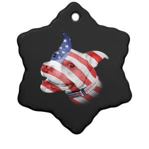 American Pitbull Ceramic Star Ornament