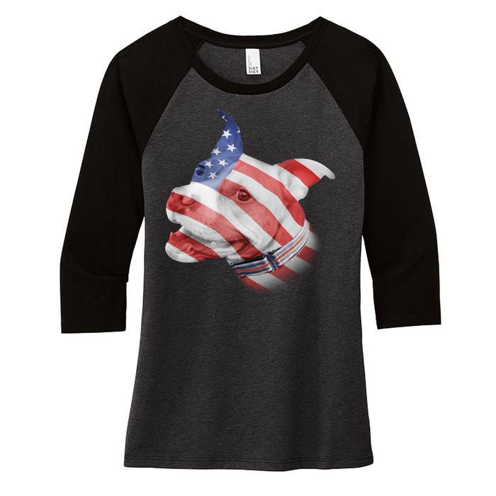 American Pitbull Women's Tri-Blend 3/4-Sleeve Raglan Shirt