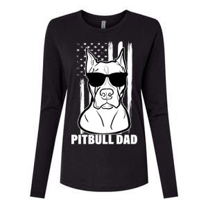 American Pitbull Dad Womens Cotton Relaxed Long Sleeve T-Shirt