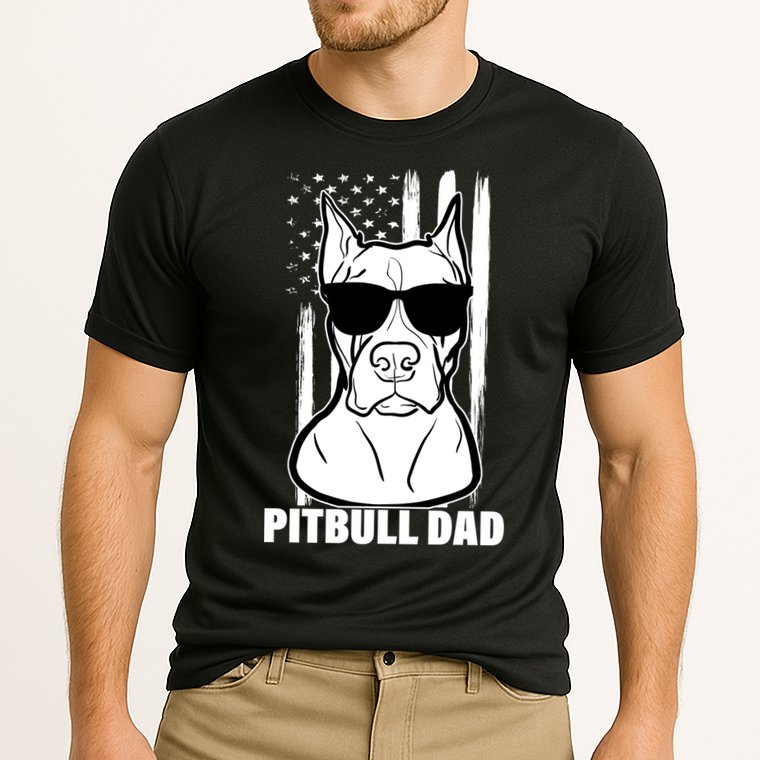 American Pitbull Dad Cooling Performance Crew T-Shirt