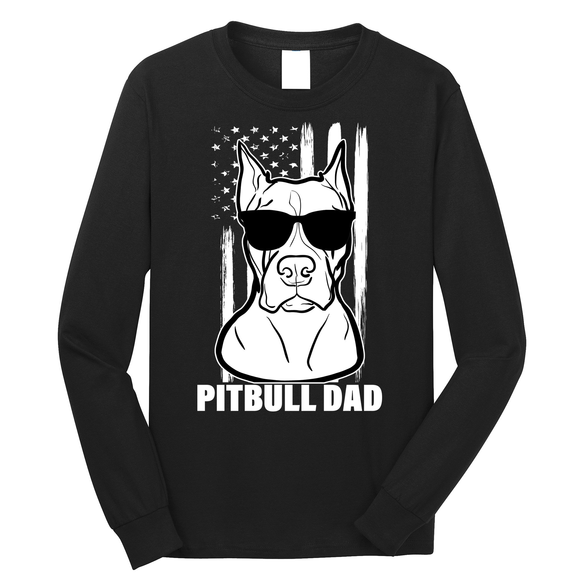 American Pitbull Dad Long Sleeve Shirt