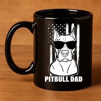 American Pitbull Dad 11oz C Handle Ceramic Mug