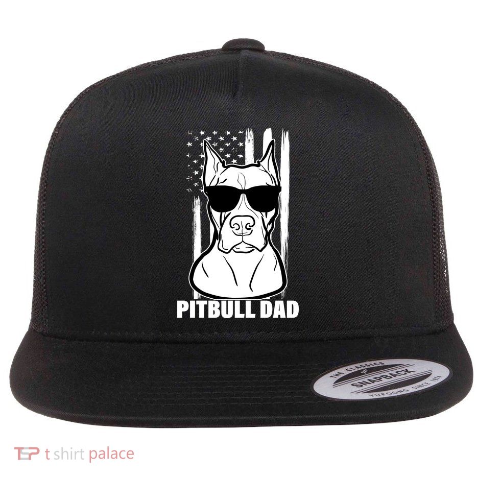 American Pitbull Dad Flat Bill Trucker Hat