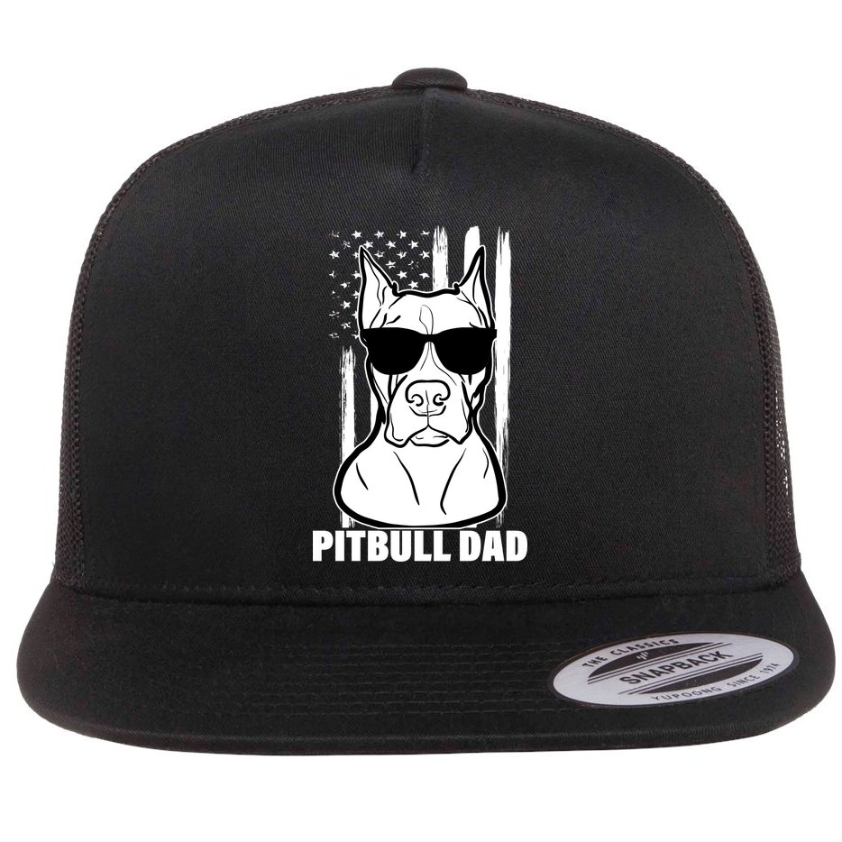 American Pitbull Dad Flat Bill Trucker Hat