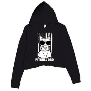 American Pitbull Dad Crop Fleece Hoodie