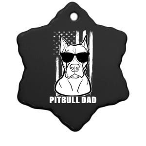 American Pitbull Dad Ceramic Star Ornament