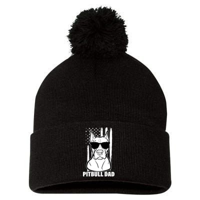 American Pitbull Dad Pom Pom 12in Knit Beanie