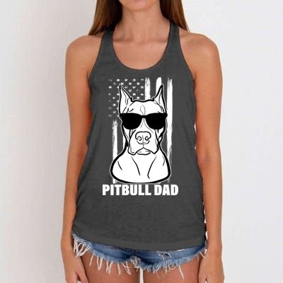 American Pitbull Dad Women's Knotted Racerback Tank