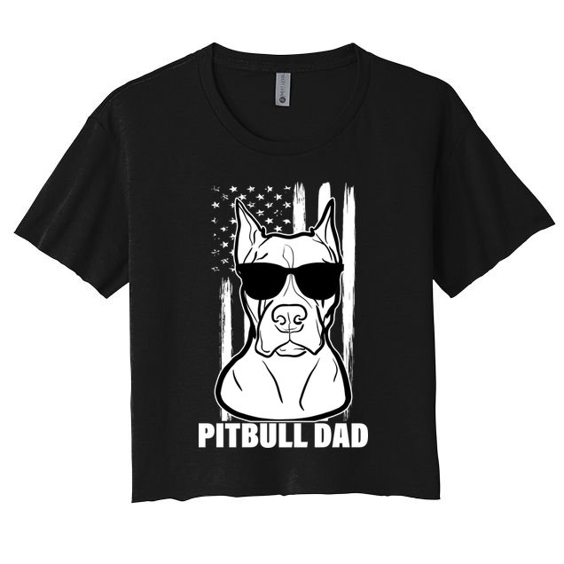American Pitbull Dad Crop Top