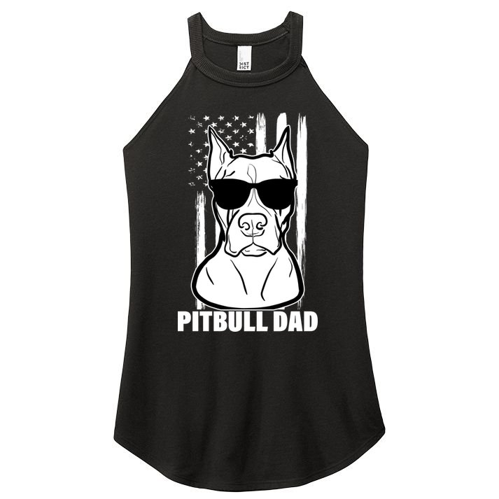 American Pitbull Dad Women's Perfect Tri Rocker Tank
