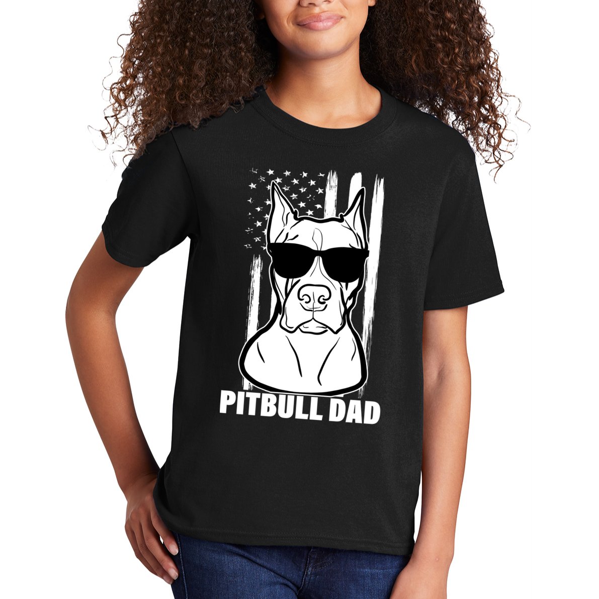 American Pitbull Dad Kids T-Shirt
