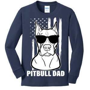 American Pitbull Dad Kids Long Sleeve Shirt