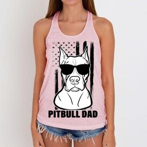 American Pitbull Dad Women's Knotted Racerback Tank