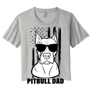 American Pitbull Dad Women's Crop Top Tee