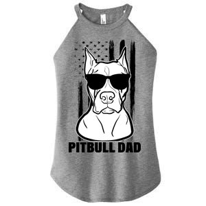 American Pitbull Dad Women's Perfect Tri Rocker Tank