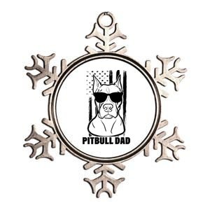 American Pitbull Dad Metallic Star Ornament