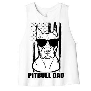 American Pitbull Dad Women's Racerback Cropped Tank