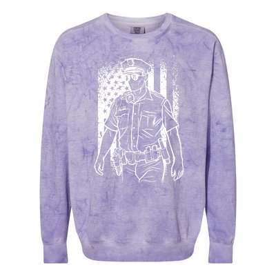 American Police Officer Colorblast Crewneck Sweatshirt