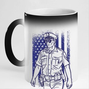 American Police Officer 11oz Black Color Changing Mug